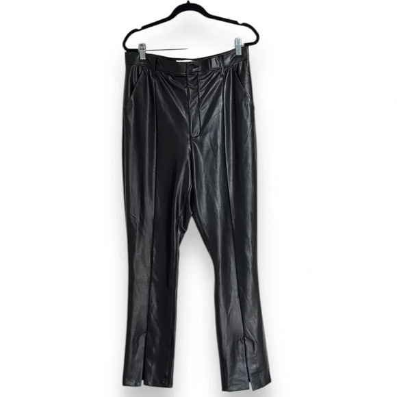Abercrombie & Fitch The Skinny Ultra High Rise Black  Faux Leather Pants Size 14 - Picture 1 of 8